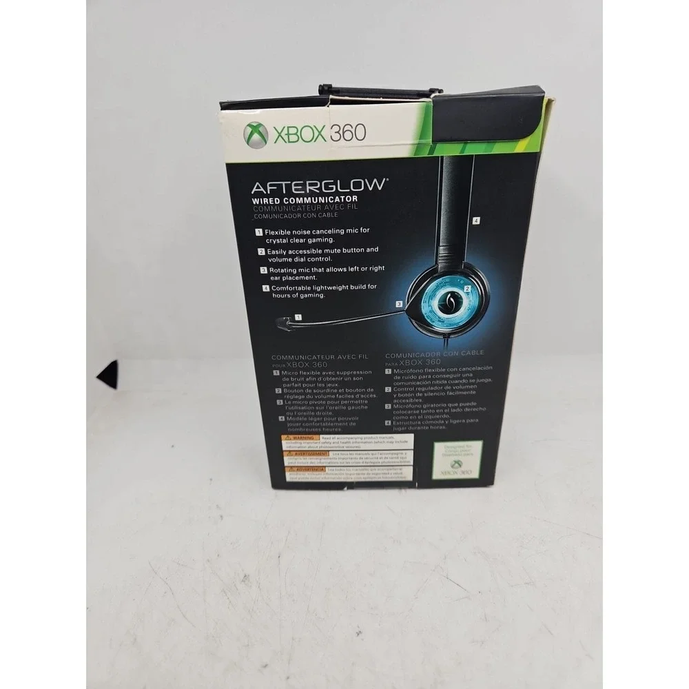 PDP Afterglow Chat Wired Headset with Mic Microphone Xbox 360 P-3701 Used w/ Box